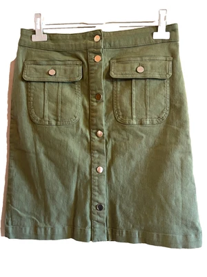 CAROLL jupe droite kaki taille 38 - Photo 1/4