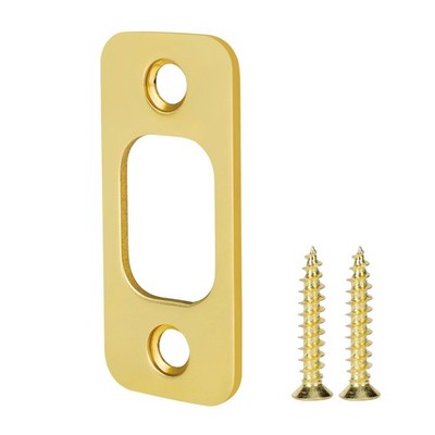 Deadbolt Strike Plate, Round Corner, Solid Stainless Steel, 1'' X 2 1/4 , Heav...