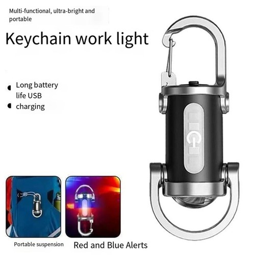 LED Schlüsselanhänger Taschenlampe mit verstellbaren Modi und externer Aufladung zum Wandern - Bild 13 von 17