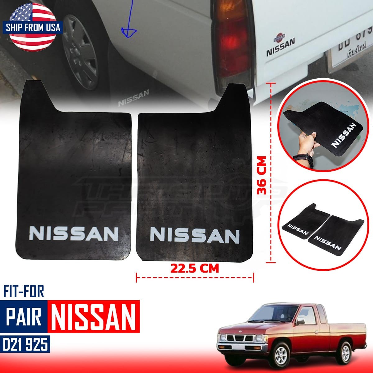 For 1989-1997 Nissan Hardbody Pickup Rear Rubber Flap Splash