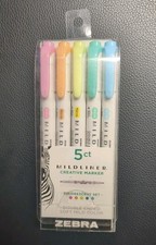Zebra Pen Mildliner Double-Ended 5 Different Color Flourescent Set
