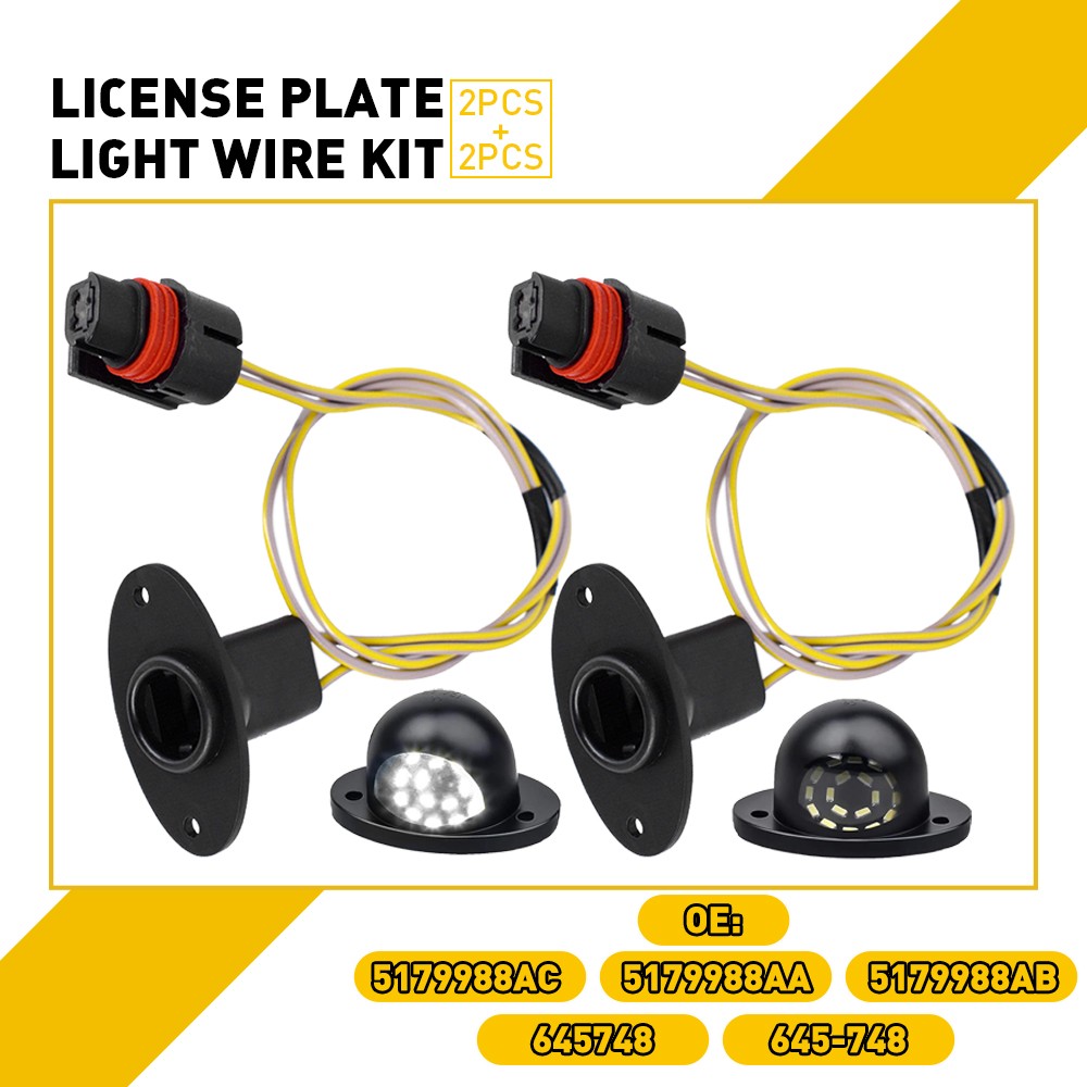 License Plate Light Socket Harness Wire Kit Fits For Dodge 1994-2001 Ram 1500