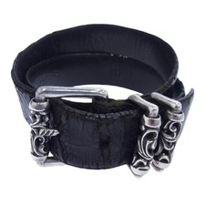 CHROME HEARTS not original 3PC ROLLER 1.5 Buckle Leather Belt Used LIFE-0