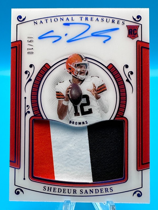 2025 National Treasures On Card Auto Shedeur Sanders Rookie Treasures Gold /10