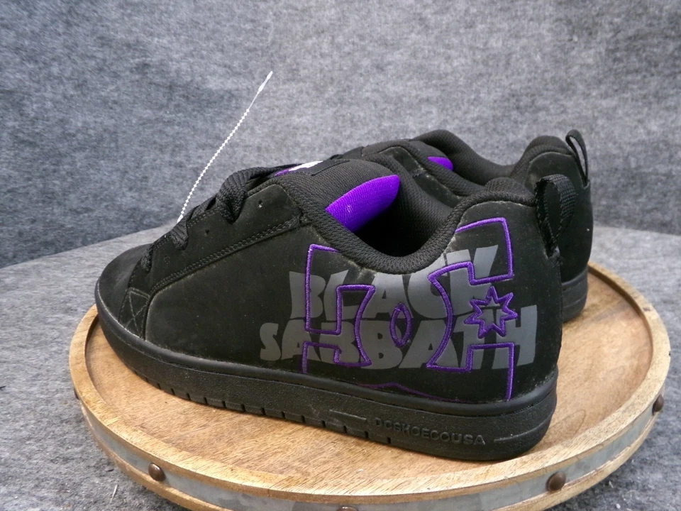 DC Shoes X Black Sabbath Court Graffik Mens Size 12.5 US Shoes Black Purple - Image 4 of 4