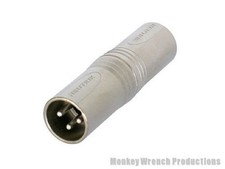 Neutrik NA3MM 3-Pin XLR Male to 3-Pin XLR Male Gender Adapter