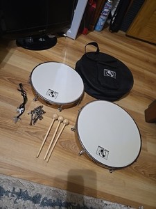 LP World Beat 8" & 10" Tambourine Hand Drum Set Mint Condition W Carrying Case