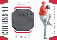 2019 Panini National Treasures Patrick Corbin Colossal Material /58 Card
