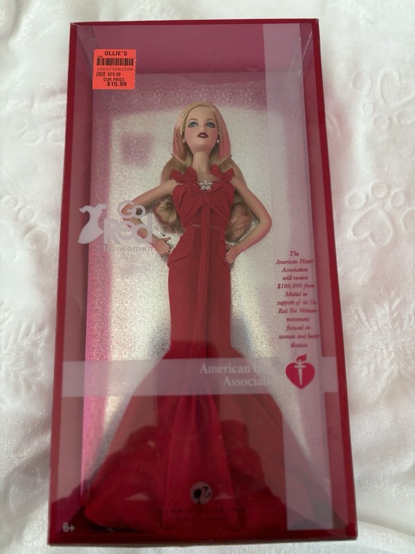 Mattel Barbie Go Red for Women Collector Edition Doll Red Dress Blonde Hair