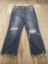 Judy Blue Wide Leg Jeans Womens 13/31 High Rise Stretch Denim JB82593DK *30x24