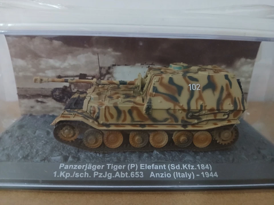 MODELLINO CARRO ARMATO PANZERJAGER TIGER (P) ELEFANT ITALY 1944 - Immagine 2 di 4