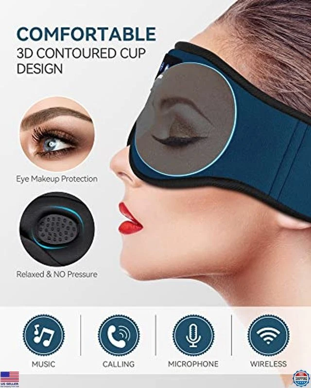 MUSICOZY Sleep Headphones Bluetooth 5.4 Headband Sleeping Eye Mask for Mom Women - Image 2 of 4