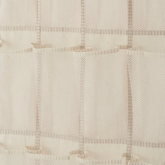 Organizador de zapatos colgantes sobre la puerta de lona almacenamiento adicional plegable 24 bolsillos Foto 3 de 4