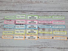 Lot of 25 Happy Birthday Greeting Card Sentiments Embellishments for DIY 2b