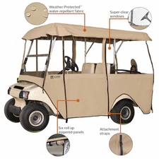 Classic Accessories Fairway 4-Person Deluxe 4-Sided Golf Cart Enclosure 94x47 in