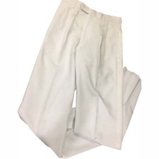 Mens White Polyester Non-Adjustable Tuxedo Pants NEW