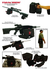 BULLS BAG #90007-X7 PRO-Shooting Rest SYSTEM 7 Bag Set TACTICAL BLACK (FILLED)
