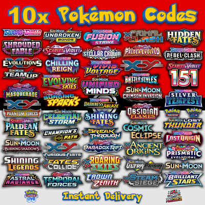 buy pokemon booster pack codes 200 Code Card Lot 10x Pokemon Codes TCG Live