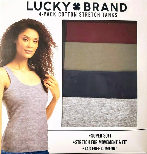 Lucky Brand Ladies' Cotton Stretch Tanks 4-Pack - 1540413 - Picture 5 of 8