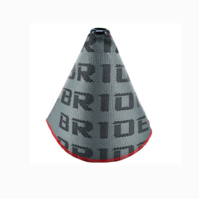 JDM Bride Racing Hyper Fabric Shift Knob Shifter Boot Cover MT/AT Gray Stitches
