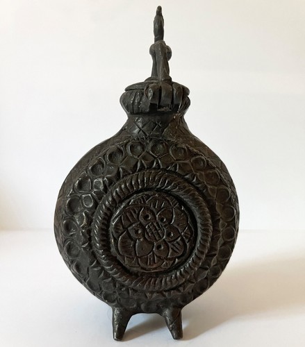 Antique Turkish Ottoman Empire Footed Powder Flask, 17th Century - Picture 4 of 8