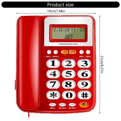 Telephone Large Led Display Office Desk Phone Corded Landline With Call Display - Zdjęcie 8 z 10