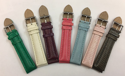 20 mm Colorful Reptile Leather Watch Straps Genuine Lizard in 7 Colors Available