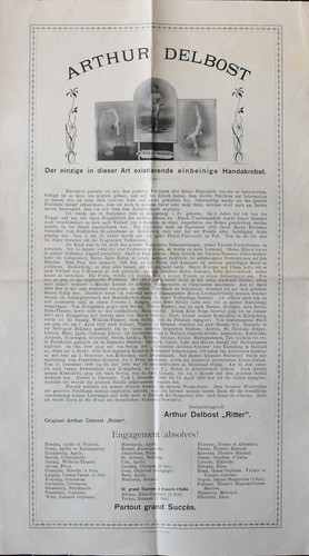Jahrmarkt Flugschrift Arthur Delbost Foto Handakrobat Variete um 1893 - Picture 3 of 3