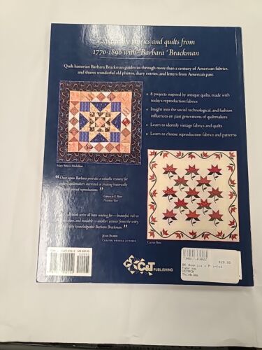 America's Printed Fabrics 1770-1890 * 8 Reproduction Quilt Projects ~ UNUSED - Picture 2 of 17