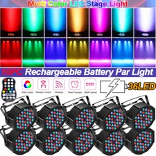 10PCS 36 LED Battery Par Rechargeable RGB Stage Light Disco Show DMX Spotlight