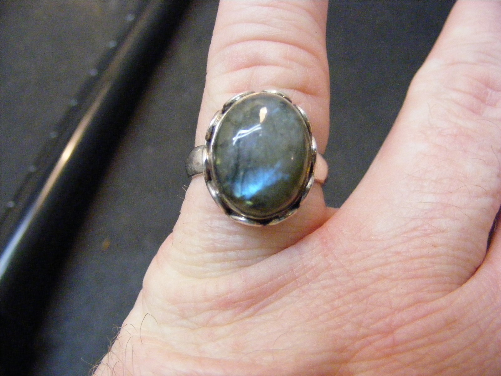 LABRADORITE  STERLING SILVER RING - image 1