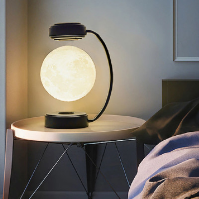3D Magnetic Levitating Moon Lamp - LED Night Light, Rotating Floating Lamp with 
