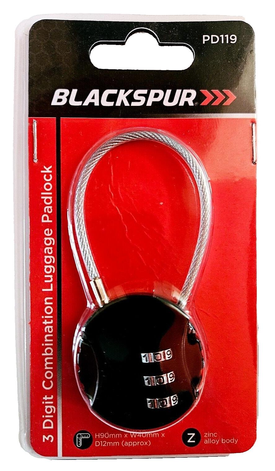 Combination Lock Luggage padlock Wire lock suitcase Gym Locker travel – 3 Digit