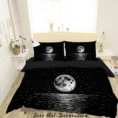 3D Planet Sea Space Illustration Quilt Cover Set Bedding Sets Pillowcases Queen