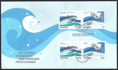 Canada 2010 Marine Life, joint Sweden FDC sc#2387 c-d