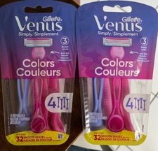 2 Packs  Gillette Venus Simply 3 Pivots  Disposable Razors 4 Count afeitar mujer