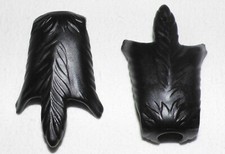 17354, 2x Wolfsfell, Fell- Umhang, Mantel, Cape, schwarz