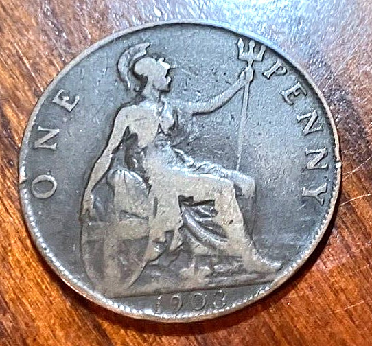 1903 UK Great Britain British England One Penny C256