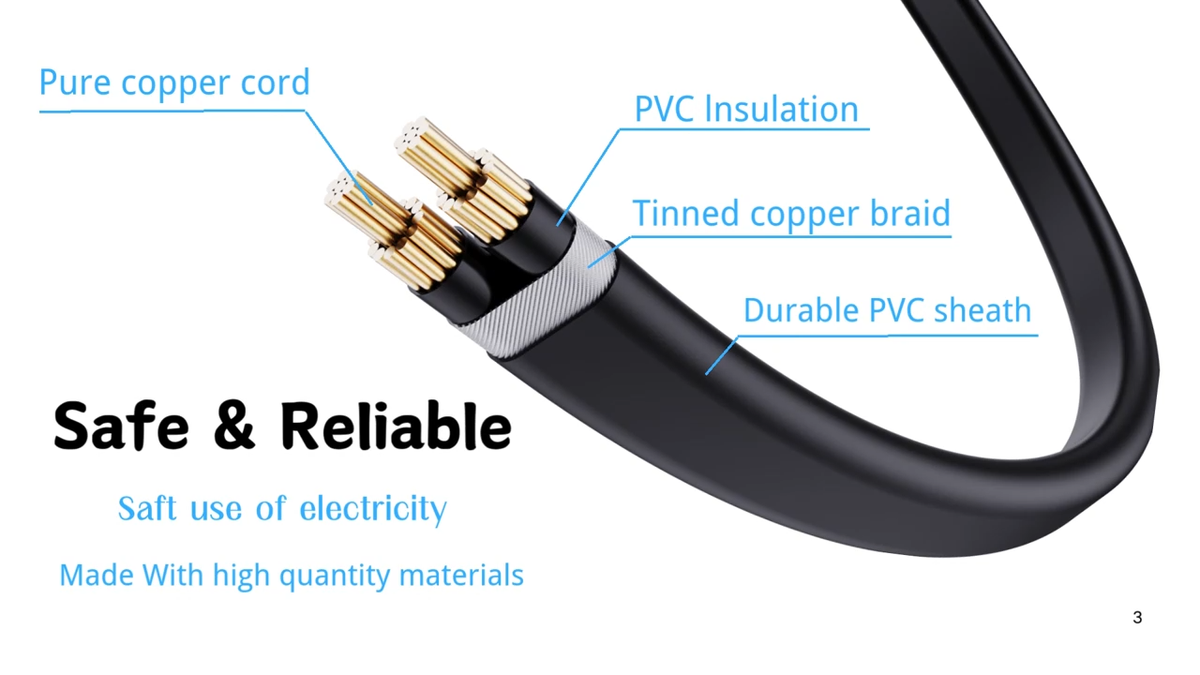 5-Foot 2-Prong Polarized Power Cord For Vizio LED TV & Smart HDTV - AC Wall Cable