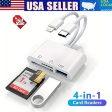 4-in-1 USB3.0 TF/SD Card Reader OTG Adapter for Android/iPhone iPad/PC,plug play