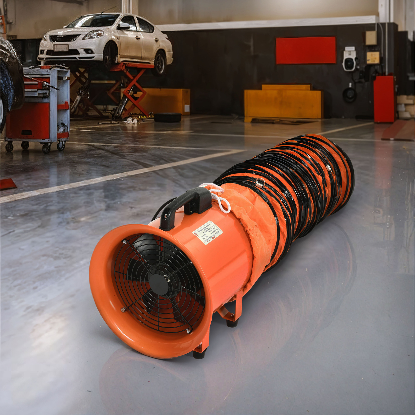 12" Portable Extractor Fan 520W Blower Exhaust Ventilator w/ 5mm Duct Hose