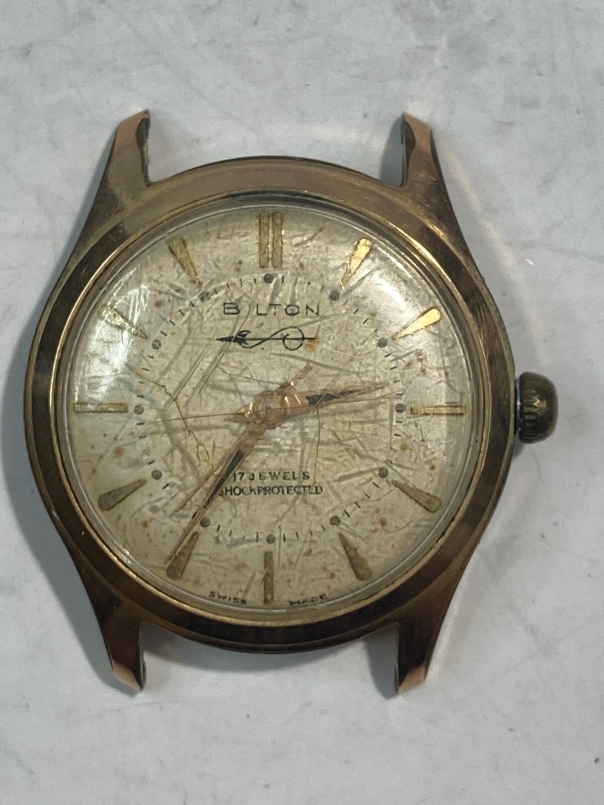 Vintage Bilton Wind-Up Men's Watch Pre-Owned Functional 20-65