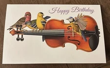 Birthday Violin Birds Smile Mom Sister Aunt Etc5'x7.75" Stockwell Greeting Card