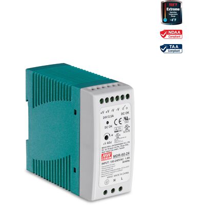 TRENDnet TI-M6024 DIN Rail 24V 60W Power Supply for TI-G50, TI-G62, TI-G80,