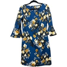 Women's New York  Company Shift Dress Floral w/Flared Sleeve Polyester Size M