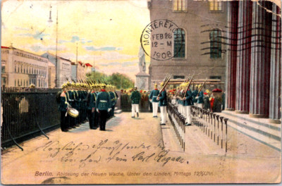 Vintage Postcard Unter Den Linden Parade Berlin Germany
