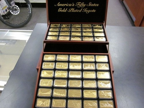 America's Fifty States Gold-Plated Ingots Hamilton Mint Complete!