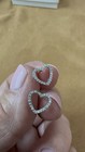 14K White Gold Diamond Heart Stud Earrings Pave 0.24 TCW Petite — photo 8