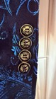 Blue Black Patterned Two Button Formal Jacket Ornate Gold Buttons Size L 58 7773 — photo 3