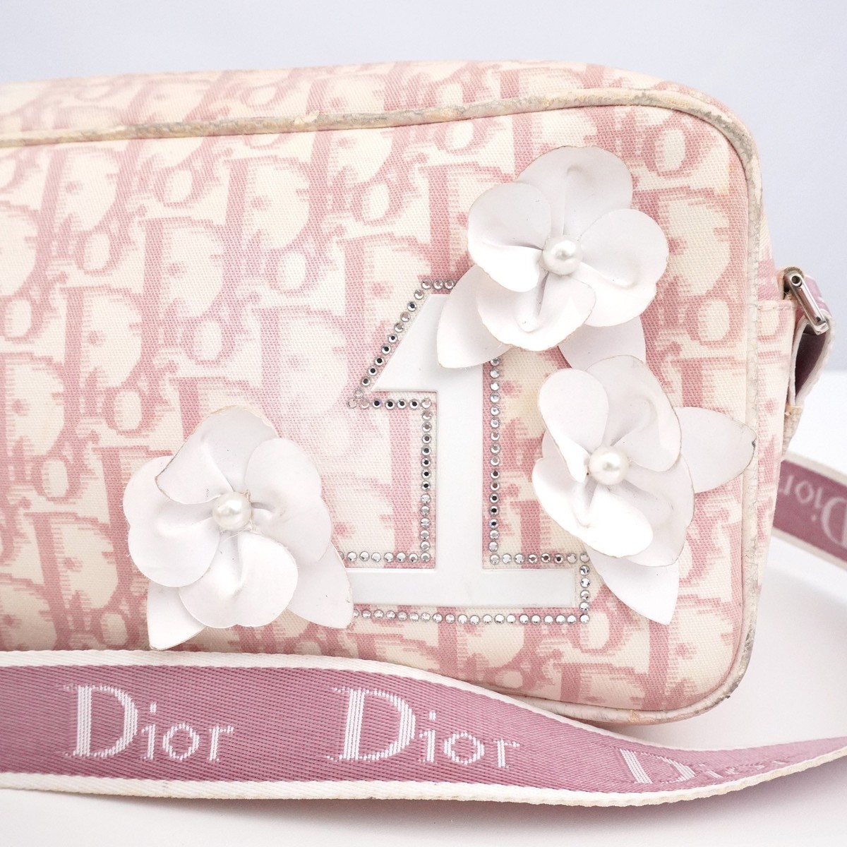 CHRISTIAN DIOR Trotter Logo Girly Pink Shoulder Bag Italy BOL0034